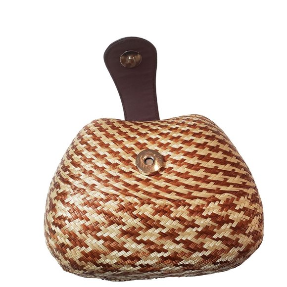 Le Sac vintage mini clutch woven rounded edge - Picture 2 of 12